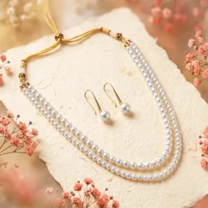 2-Line Imitation Swarovski Pearl Necklace