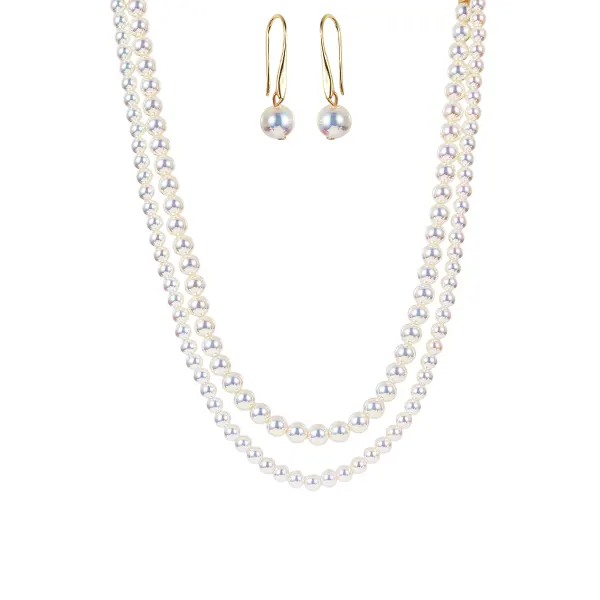 2-Line Imitation Swarovski Pearl Necklace - Image 3