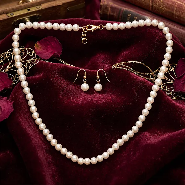 Classic Shell Pearl Necklace Set